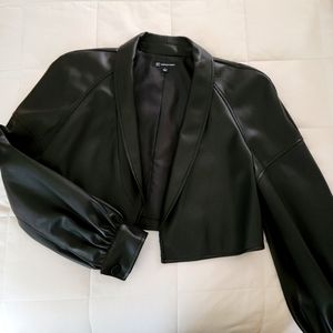 INC faux leather cropped jacket